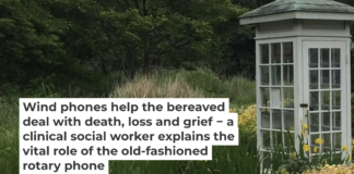 The first wind phone was built in 2010 in Otsuchi, Japan. Matthew Komatsu/Wikimedia Commons